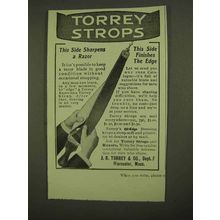 1909 Torrey Strops Ad - This Side Sharpens a Razor