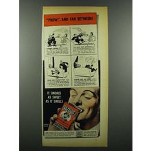 1939 Raleigh Tobacco Ad - Phew and Far Between
