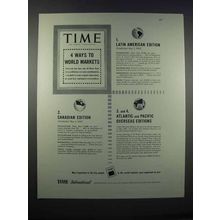 1946 Time Magazine Ad - 4 Ways to World Markets