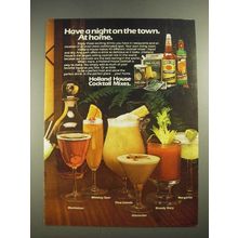 1978 Holland House Cocktail Mixes Ad - Night on the Town