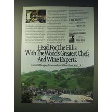 1989 Aspen/Snowmass Food & Wine Classic Colorado Ad - Head for the hills