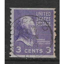 USA 1938 3c DEEP VIOLET THOMAS JEFFERSON SG 803 FINE USED#2