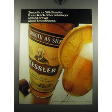 1971 Kessler Whiskey Ad - Smooth as silk Kessler