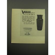 1957 Venini Glass Vase and Bowl Advertisement