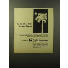 1960 Copley Newspapers Advertisement - The San Diego Union Evening Tribune