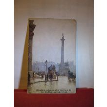 NELSON'S COLUMN, London painted by Ross Burton unused antique postcard =