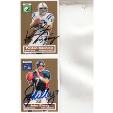 PEYTON MANNING & JOHN ELWAY AUTO 2005 DENVER BRONCOS HOF SB CHAMPION QUARTERBACK