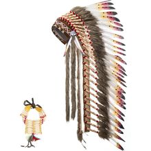 Ballinger Large Native Indian Headdress - Feather Headdress and Choker for Nativ
