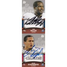 VON MILLER & COLIN KAEPERNICK AUTOGRAPH 2011 BRONCOS & 49ERS ALL-PRO SB CHAMPION
