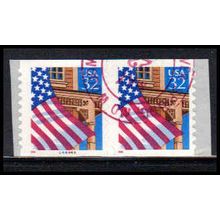 Used 2915A 32c U.S. Flag Over Porch Very Fine CNP Left 44444A P/UL PA1815