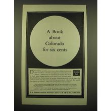1902 Burlington Route Railroad Ad - A book about Colorado for six cents