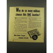 1947 Ex-Lax Laxative Ad - So Many Millions Choose