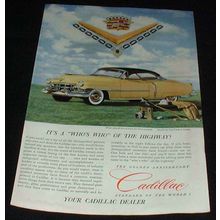 1952 Yellow Cadillac Ad, Whos Who of Highway!