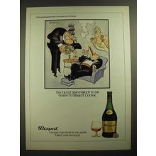 1980 Bisquit Cognac Ad - cartoon by H.M. Bateman - The Guest