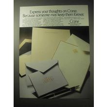 1985 Crane Paper Ad - Express Your Thoughts On
