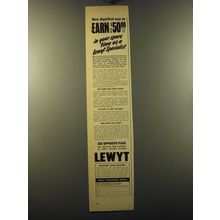 1949 Lewyt Vacuum Cleaner Ad - New dignified way to earn up to $50.00