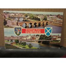 multiview, DUMFRIES, SCOTLAND used postcard by E T W Dennis 1981 pm