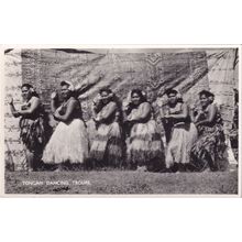 Tongan Dancing Troupe Oceanic Tonga Real Photo Postcard