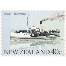 Waikana Harbour Paddlewheel Steamer Ship New Zealand Postcard