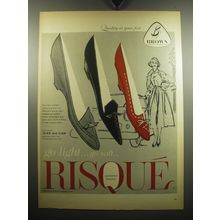 1957 Brown Risque Shoes Advertisement - go light.. go soft.. risque