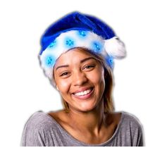 Blue LED Snowflake Santa Claus Faux Fur Plush Hat