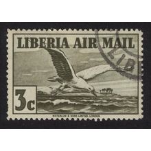 Liberia Lesser black-backed gull in flight Bird T2 1938 Canc SG#567