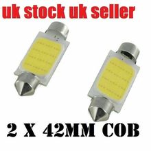 FESTOON BULBS 2x COB LED 42MM 239 272 C5W WHITE NUMBER PLATE/INTERIOR LIGHT