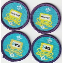 Scout Badges 4 x Staged - Computer 2002+ - Sponsored - Black Backs (BY32)