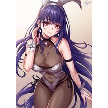 Purple-Haired Bunny Anime E Girl Poster Canvas Movie Film Print A0 A1 A2 A3 A4 A