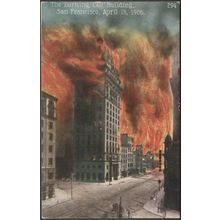 The Burning Call Building, San Francisco, 1906 - Edward H Mitchell Postcard