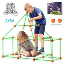 Tent Fort Building Kit for Kids Glow In The Dark STEM Construction Toy 85P
