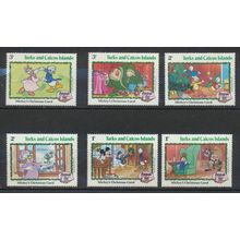 Turks and Caicos Islands Stamps Scott #540 To 545, MNH, Disney 1982 Christmas