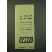 1942 Hovis Bread Ad - Food stocks must be safeguarded
