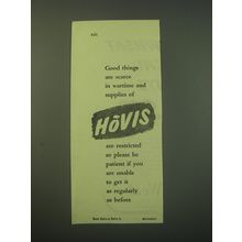 1942 Hovis bread Ad - Good things are scarce in wartime
