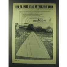 1970 Thurston Sails Ad - How to judge a sail on your front lawn