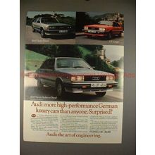 1983 Audi 5000 Turbo Diesel, GT Coupe & 4000 Sedan Ad!!