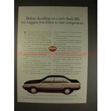 1983 Audi 100 Car Ad, Suggest You Listen to Competitor!