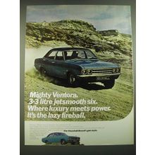 1968 Vauxhall Ventora Car Ad - Mighty Ventora. 3.3 litre jetsmooth six.