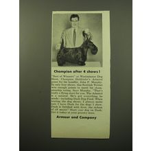 1950 Armour and Company Dash Dog Food Ad - Champion after 4 shows