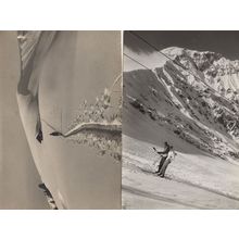 Man & Woman Alpine Skiing At Adelboden Real Photo Switzerland 2x Postcard