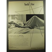 1954 North Star Blankets Ad - Sleeping under our Zephyr is sleeping under cloud