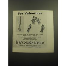 1960 Black Starr & Gorham Jewelry Ad - For Valentines
