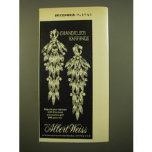 1961 Albert Weiss Jewelry Advertisement - Chandelier Earrings