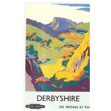 UK RAIL ADVERISING BRITISH RAIWAYS DERBYSHIRE CARD NO PPO33