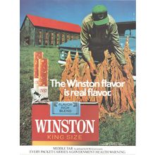 WINSTON KING SIZE CIGARETTES tobacco :- Original Vintage 1977 Magazine Advert