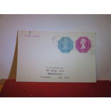 L. N. GOLDSBROUGH, BEBINGTON, CHESHIRE used postcard 1973 postage paid stamps =