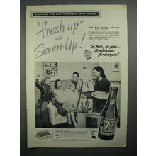 1951 7Up Soda Ad - Fresh Up, All-Family Drink