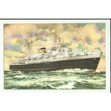 Zeeland Steamship Co. MV KONINGIN EMMA Company Art Postcard