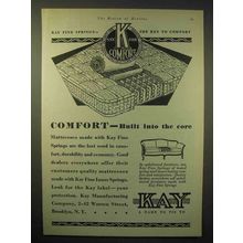 1929 Kay Fine Springs Mattress Ad - Comfort