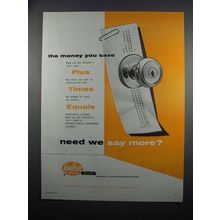 1954 Kwikset 400 Line Lockset Ad - Money You Save